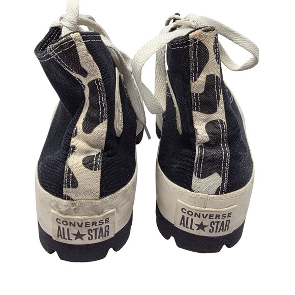 Converse All Star Black & White High-Top Sneakers W/ Camo Detail Size 7.5 US Wom - Picture 4 of 7